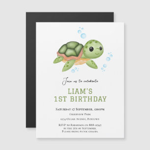 Convite Tartaruga Magnética Sob o mar primeiro aniversário