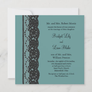 Convite Teal French Lace Wedation