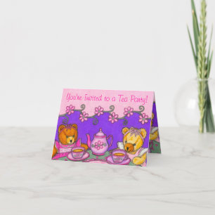 Convite Teddy Bear Tea Party Invitation Cards
