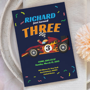 Convite Tema Carro de Corrida para Festa de Aniver