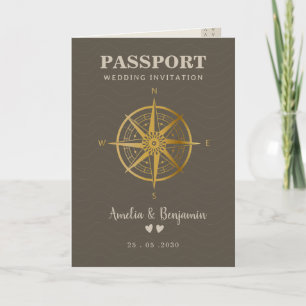Convite Tema de amor de viagem Passaporte Destino Casament