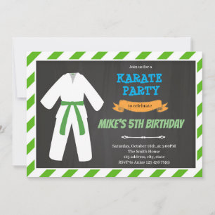 Convite tema de aniversário de Taekwondo