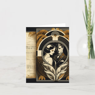 Convite tema de casamento Art Déco