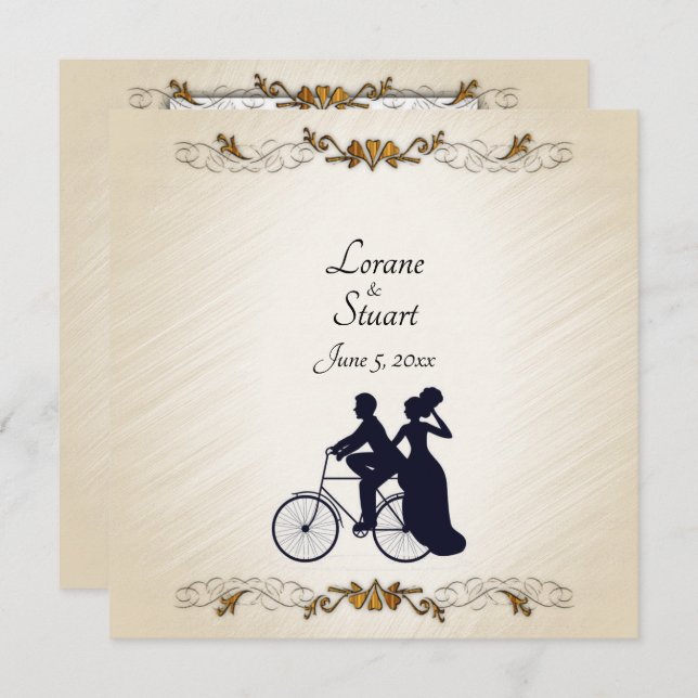 Convite Tema De Casamento Bicicleto (Frente/Verso)