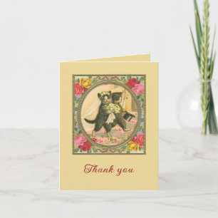 Convite Tema de casamento de gato Obrigado