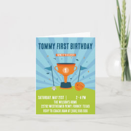 Convite Tema de esportes do primeiro aniversario de beiseb