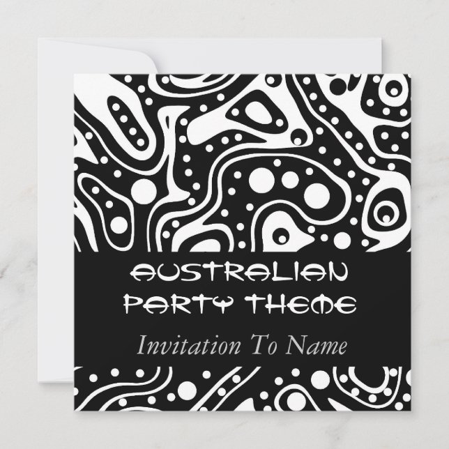 Convite Tema de Festa Australiana Seja Um Aussie (Frente)