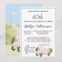 Convite Tema de Golfe para Aniversário de 40 Anos 