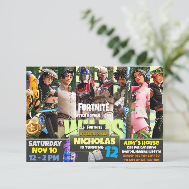 Convite tema de jogo (Em pé/Frente)