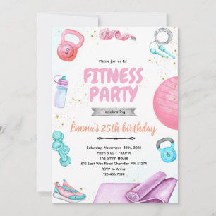 convite tema festa ginástica fitness