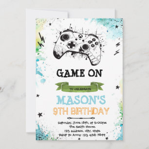 convite tema Game boy