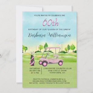 Convite Tema Golfista Senhora Aniversário de 60 An