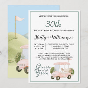 Convite tema golfista senhora festa de 30 anos