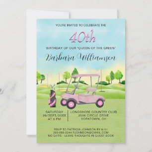 Convite Tema Golfista Senhora Festa de 40 Anos