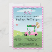 Convite Tema Golfista Senhora Festa de 50 Anos