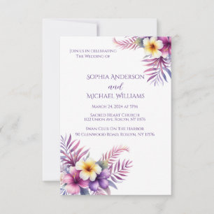 Convite Tema Romance-Casamento da Ilha Watercolor