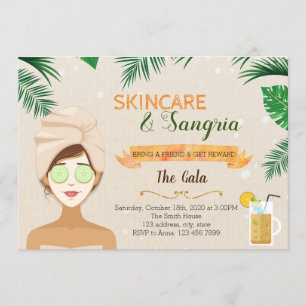 convite tema skincare e sangria