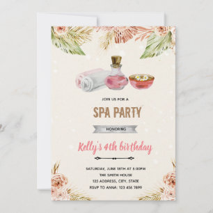 convite tema spa de flor boho