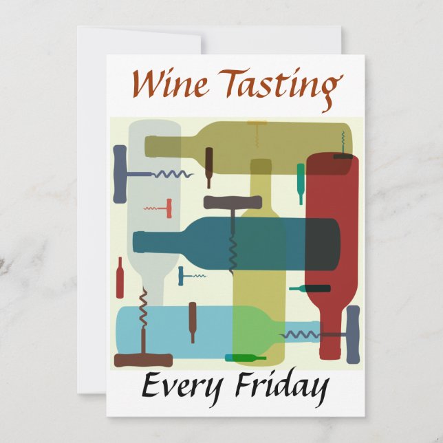 Convite temático da garrafa de vinho (Frente)