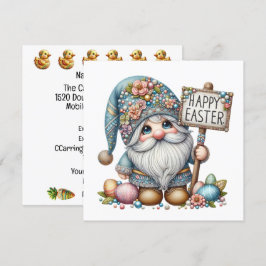 Convite Temático da Páscoa da Preciosa Gnome