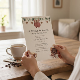 Convite Temático de Café "Babys Brewing" do Dia do