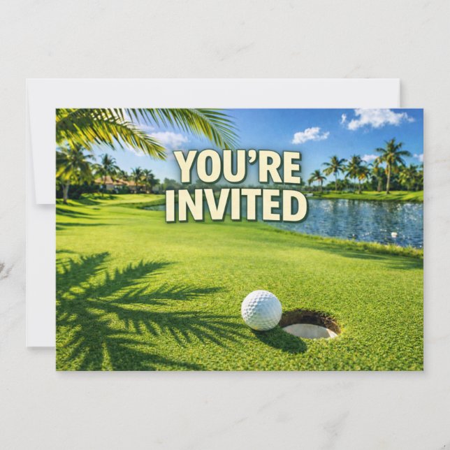 Convite temático de Golfe Flórida (Frente)