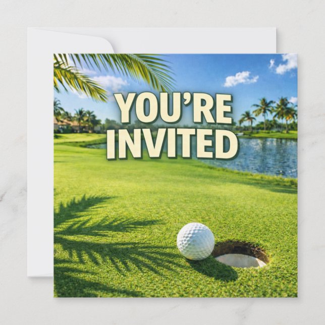 Convite temático de Golfe Flórida “Você está convi (Frente)
