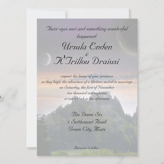 Convite temático do casamento do espaço (Frente)