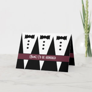 Convite Template for BRIDESMAN Invitation - 3 Tuxedos