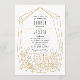 Convite Terarium de Casamento Succulent