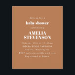 Convite Terracotta de Chá de fraldas Minimalista d<br><div class="desc">Convite ao Chá de fraldas Minimalista de Orçamento em Boho Terracotta Brown</div>