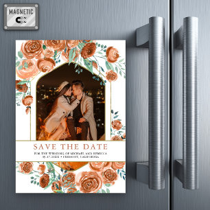 Convite Terracotta Floral Casamento Foto Salve o Dia