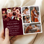 Convite Terracotta Floral QR Code Burgundy Wedding<br><div class="desc">Amaze your guests with this elegant wedding invite featuring beautiful earthy flowers and modern typography with QR Code for online RSVP. Simply add your event details on this easy-to-use template and adorn this card with your favorite photos to make it a unique personalized one-of-a-kind invitation.</div>