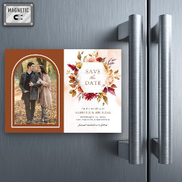 Convite Terracotta Floral Wedding Foto Salvar Data