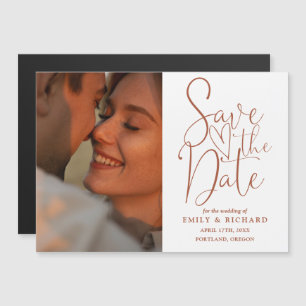 Convite Terracotta Foto Elegante Casamento Save The Date