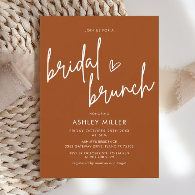Convite Terracotta Rust Bridal Brunch (Criador carregado)