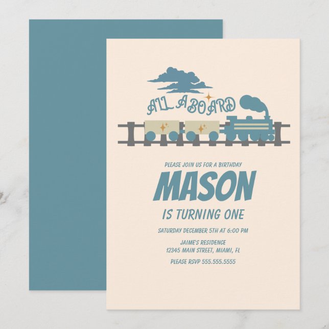 Convite Terrestre para Aniversários de criança de  (Frente/Verso)