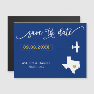 Convite Texas Wedding Save the Date Card, Map