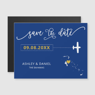 Convite The Bahamas Wedding Save the Date Card, Mapa
