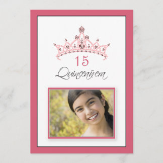Convite Tiara Quinceanera (rosa)