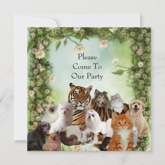 Convite Tiger Dogs Cats Festa (Frente)