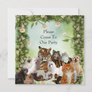 Convite Tiger Dogs Cats Festa