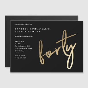 Convite Tipo Dourado minimalista moderno aniversário de 40