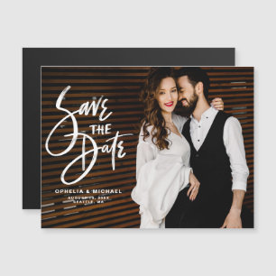 Convite Tipografia do Script de Pincel Branco Salvar a Fot