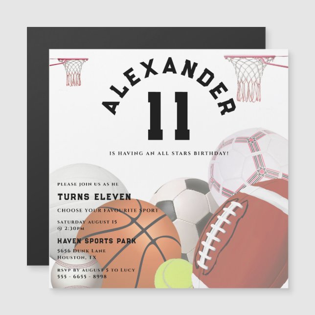 Convite Todos os Aniversários de criança de Estrelas (Frente/Verso)