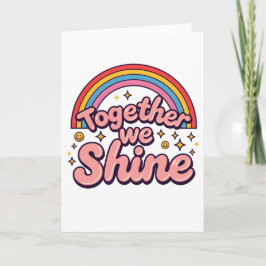Convite Together We Shine – Rainbow Retro Pride Quote