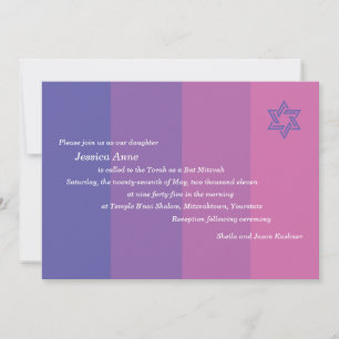 Convite Tonal Purple Bat Mitzvah
