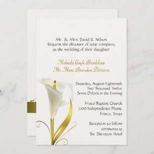 Convite tradicional do casamento do lírio de Calla
