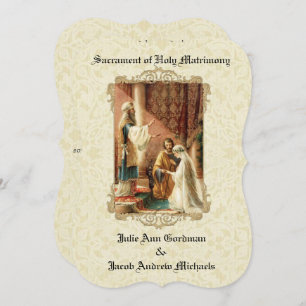 Convite Tradicional para Ecru Lace, Casamento Cató