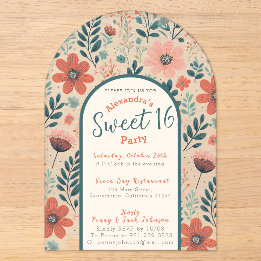 Convite transparente de sweet sixteen de outono fl